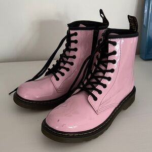 Dr. Martens Glossy Pink Combat Boots Size 5